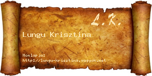 Lungu Krisztina névjegykártya